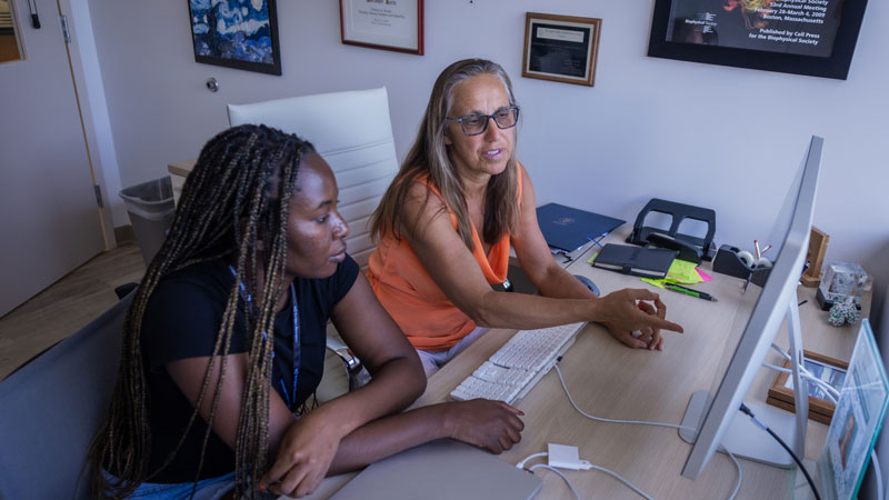 Kern and postdoctoral fellow Adedolapo Ojoawo, PhD. Credit: Scripps Research